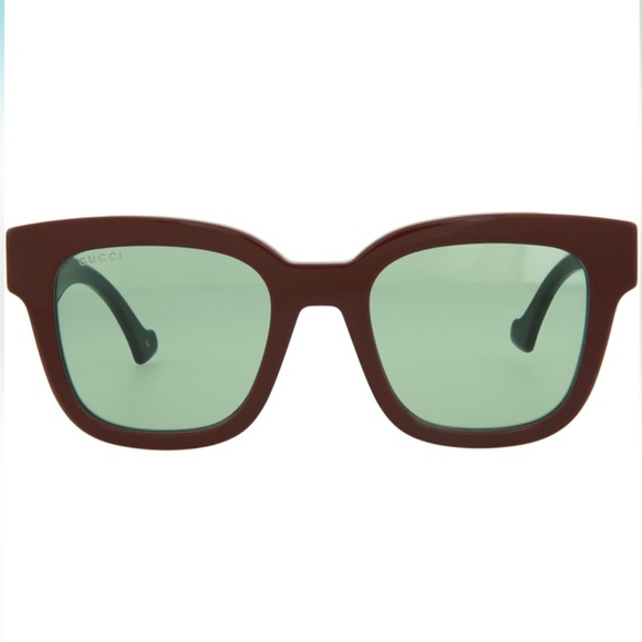 BNIB Gucci Rectangle 52mm Frame Sunglasses GG0998S Burgundy - Picture 1 of 6